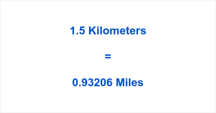 1.5 km to miles?
